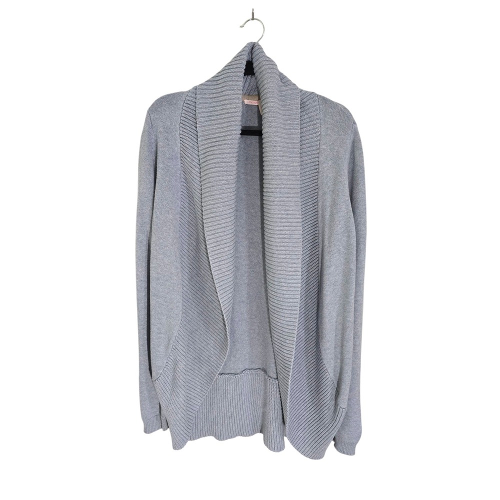 Victoria's Secret‎ Blue Cotton Blend Shawl Collar Open Front Cardigan
